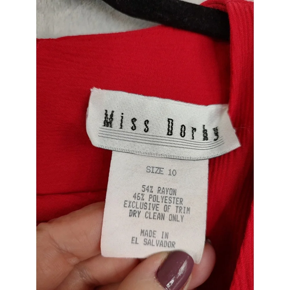 Miss Dory Red‎ Textured Button Front Midi Dress Set Size 10